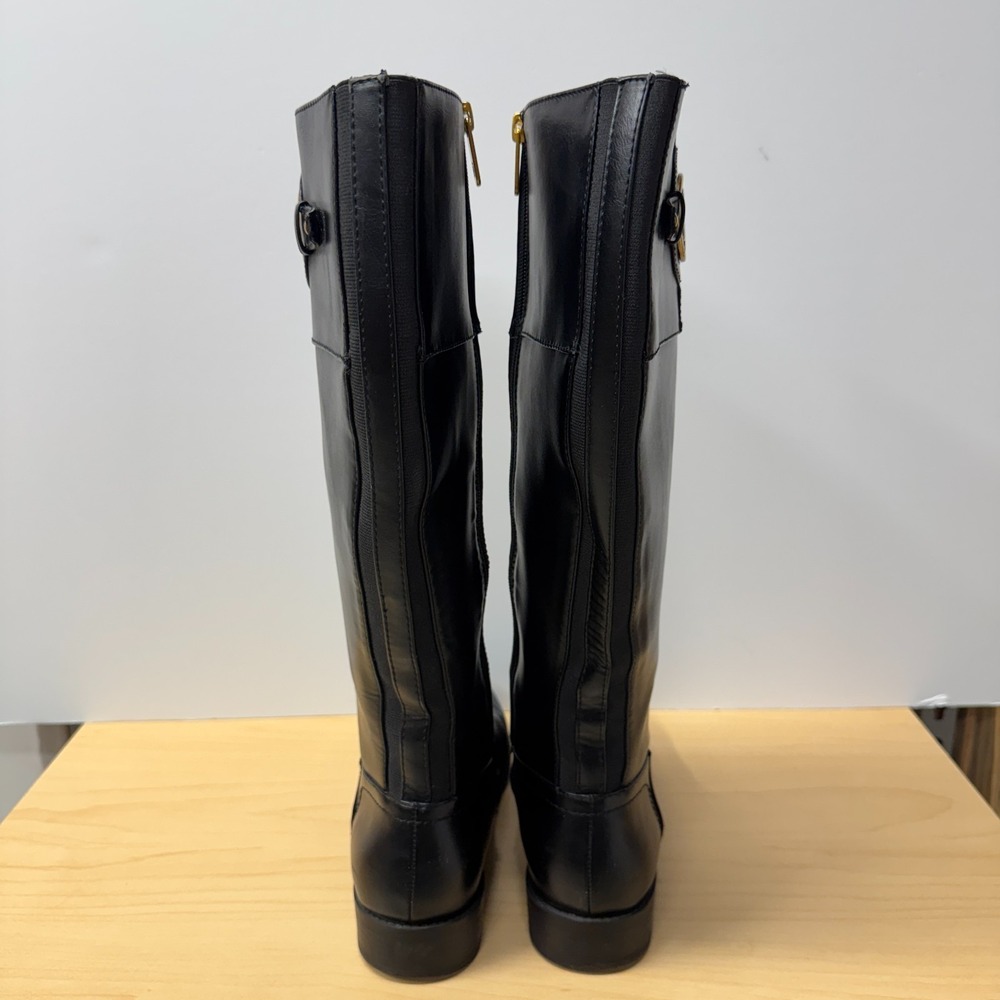Tommy Hilfiger Twinezza-F Black Riding Boots, Size 9M, Knee-High Side Zip - Picture 4 of 11